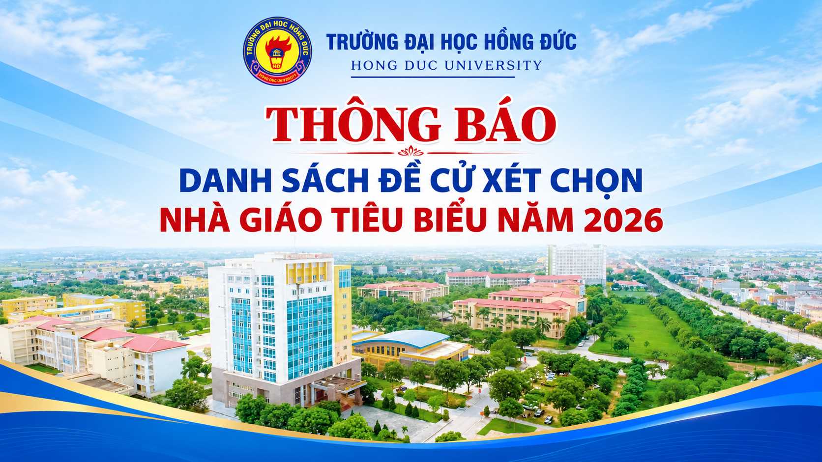 Thông báo danh sách đề cử xét chọn Nhà giáo tiêu biểu năm 2026